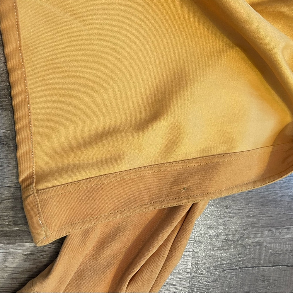 Solid Yellow Button-Front Swede-Like Long-Sleeve … - image 6